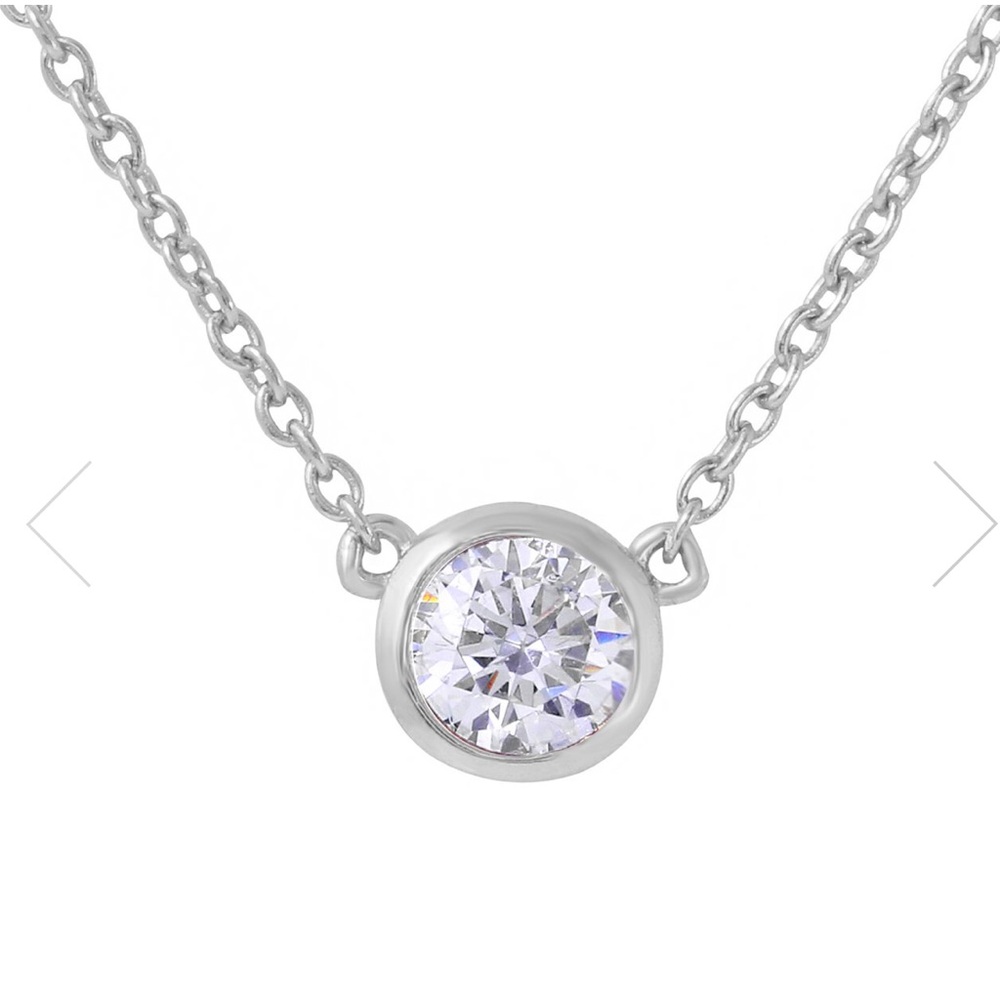 ✨ TIFFANY & Co ✨ Platinum Bezel Set 0.25ct Diamond By The Yard 16in Necklace - Picture 10 of 12